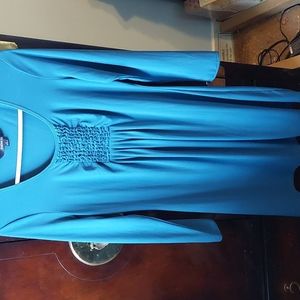Long sleeve teal dress, L